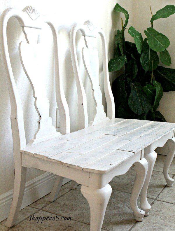 Recycled Shabby Chic Chair Bench