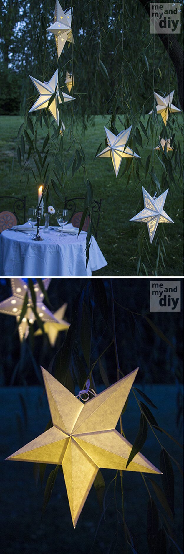 Homemade Star Shaped Paper Lanterns