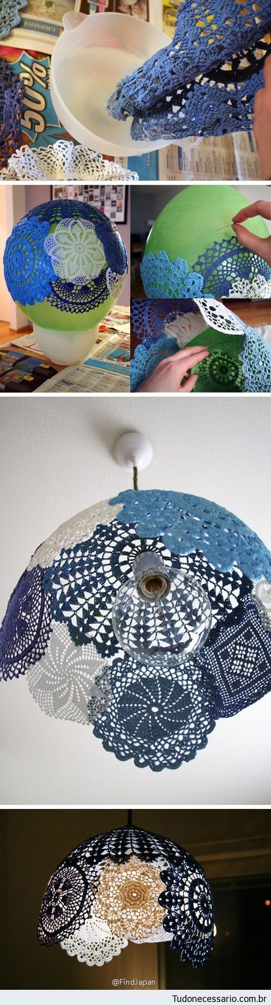 Eclectically Colored Doily Lampshade