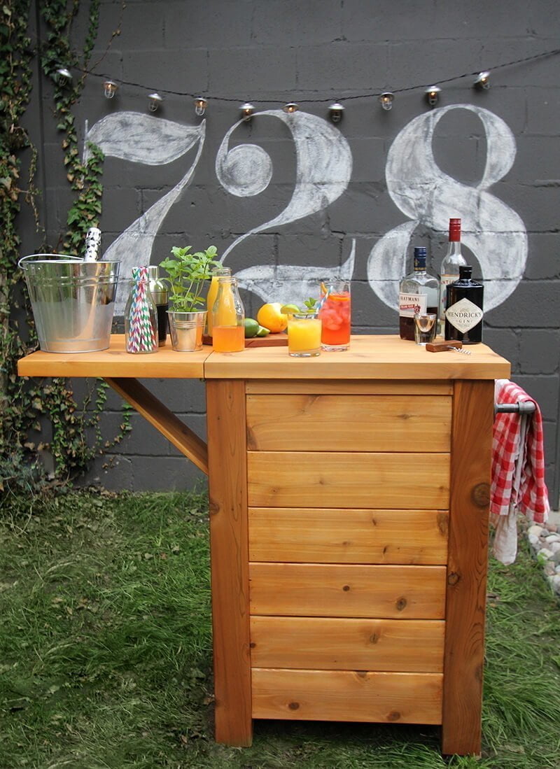 An Outdoor Bar Idea made from Wood