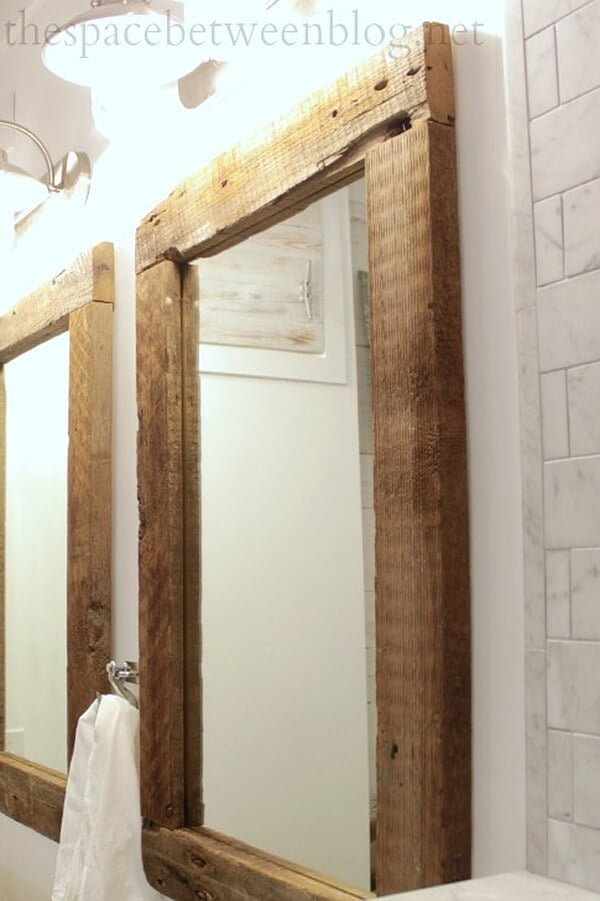 Rustic and Reclaimed Wooden Mirror Frame