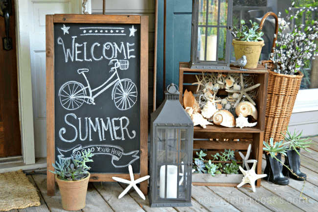 Whimsical Summertime Seashore Porch Decor