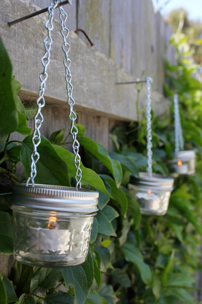 Hanging Jam Jar and Tea Light