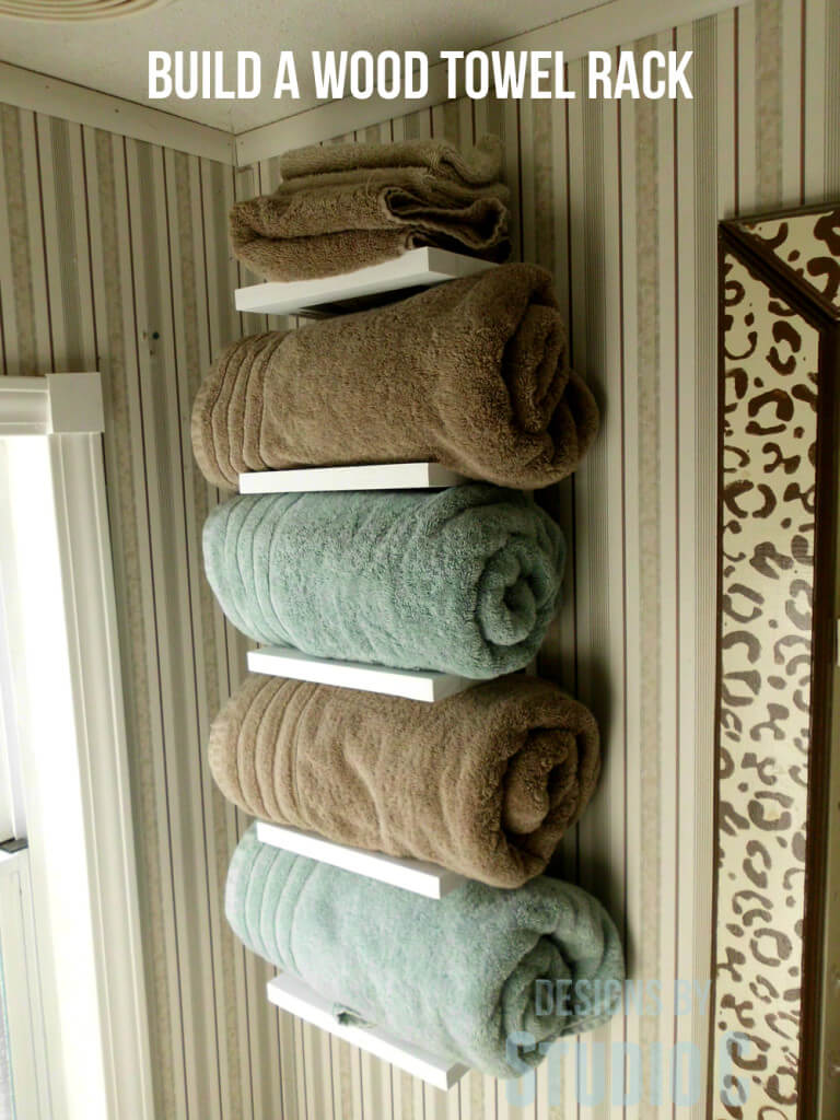 Horizontal Bookshelf Style Towel Shelf