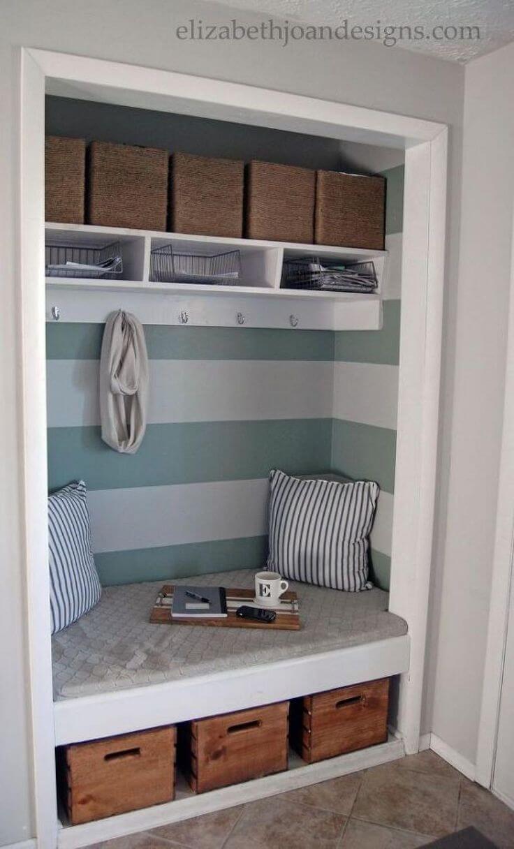 Clever Coat Closet to Entryway Bench Project