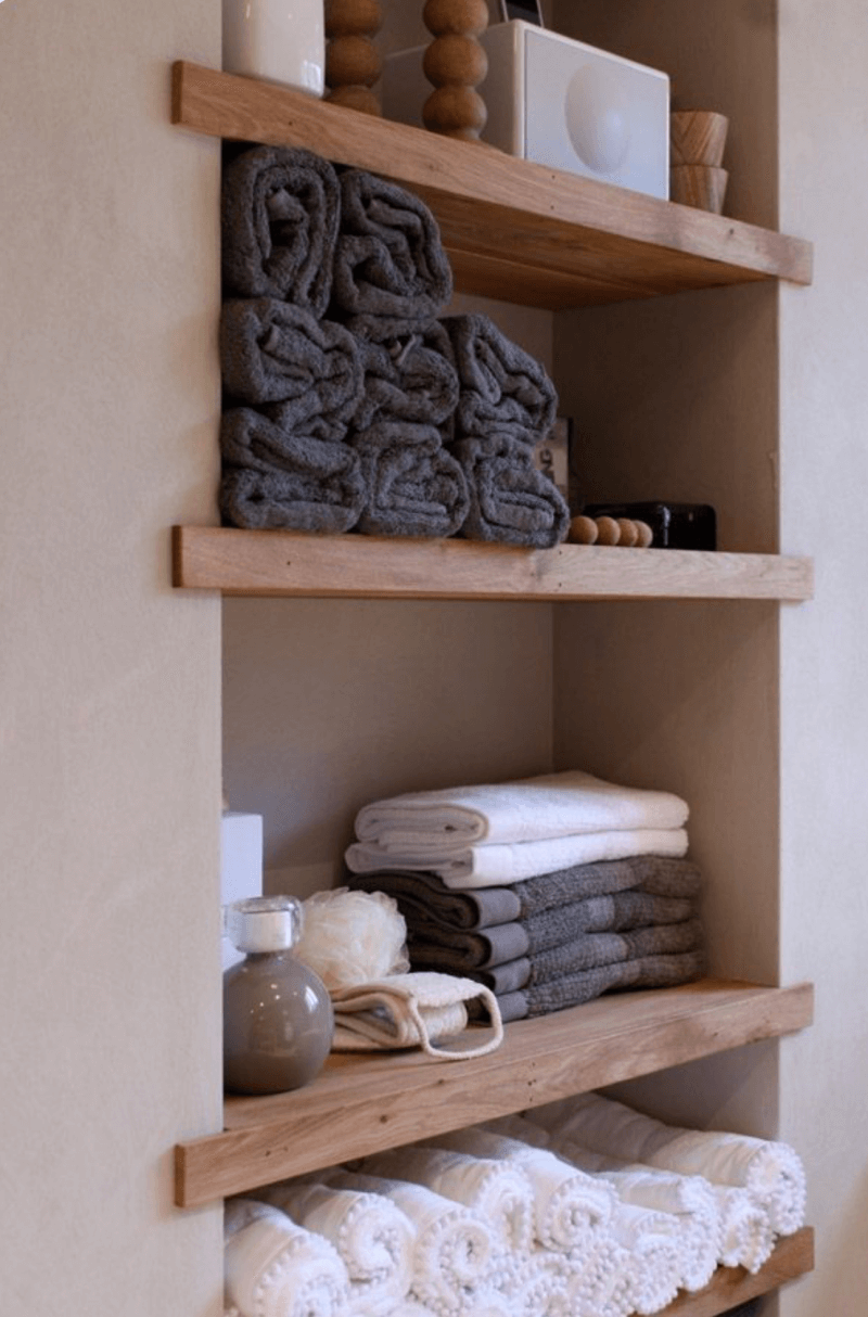 Simple Shelving Towel Storage Ideas