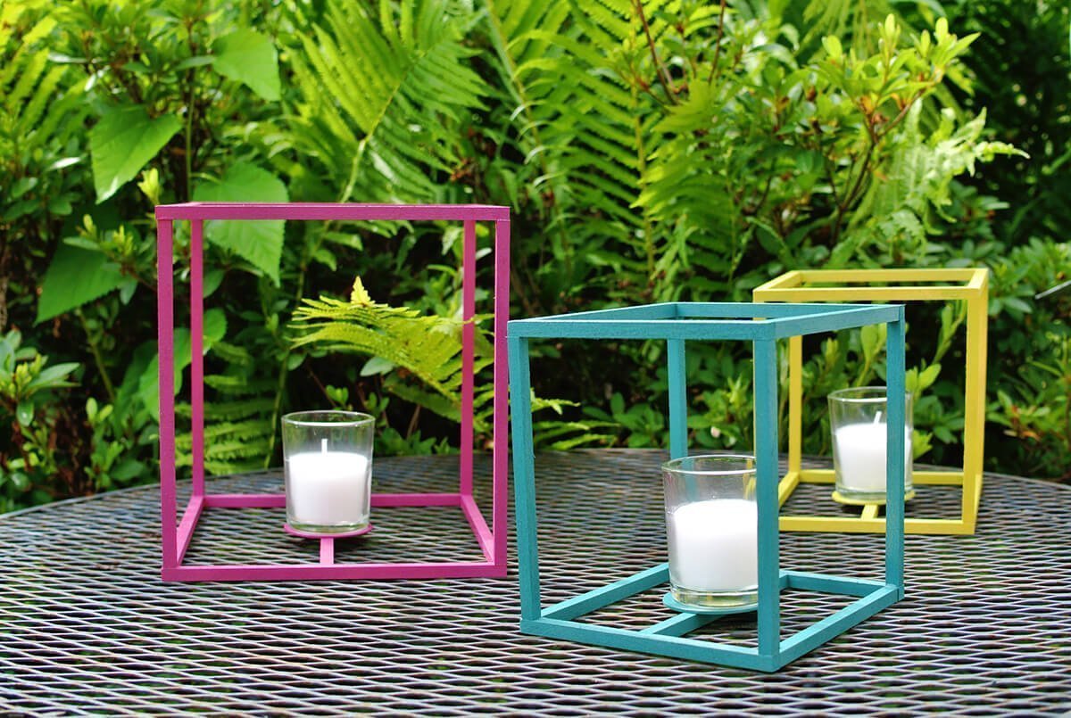 Modern and Colorful Candle Holder Cubes