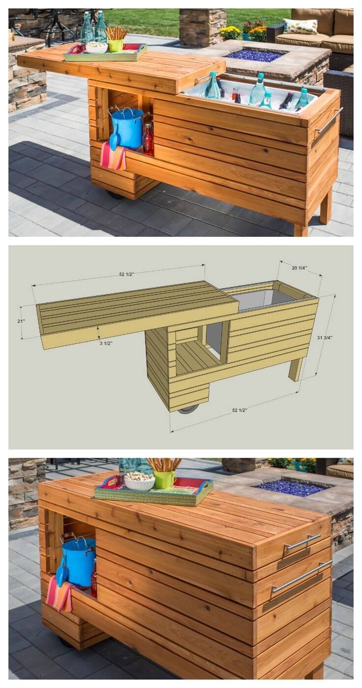 DIY Bar Idea with a Sliding Lid