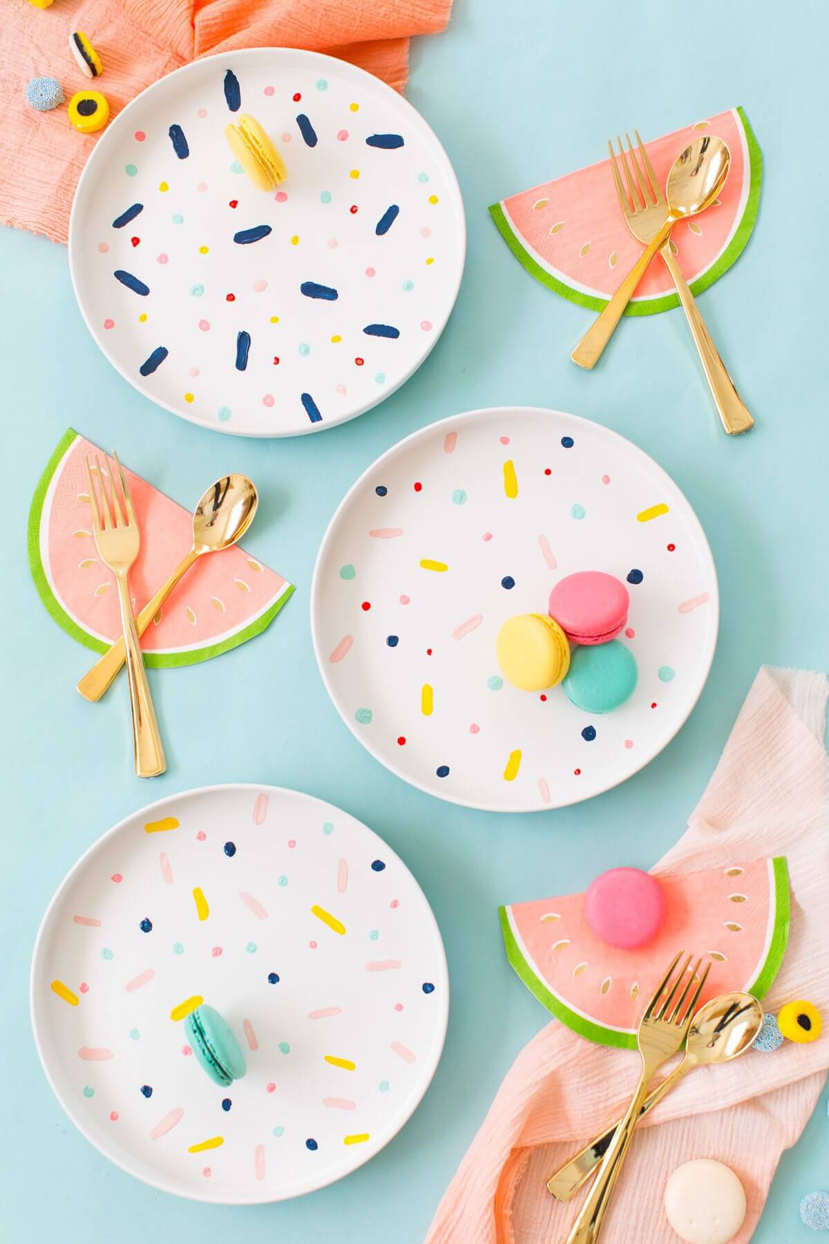 Fun and Festive Watermelons and Macaroons Table Decor