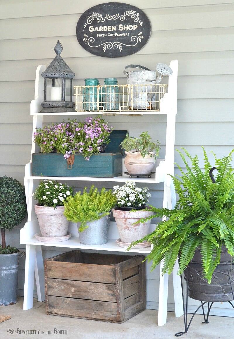 Sweet Potting Bench Planter Display