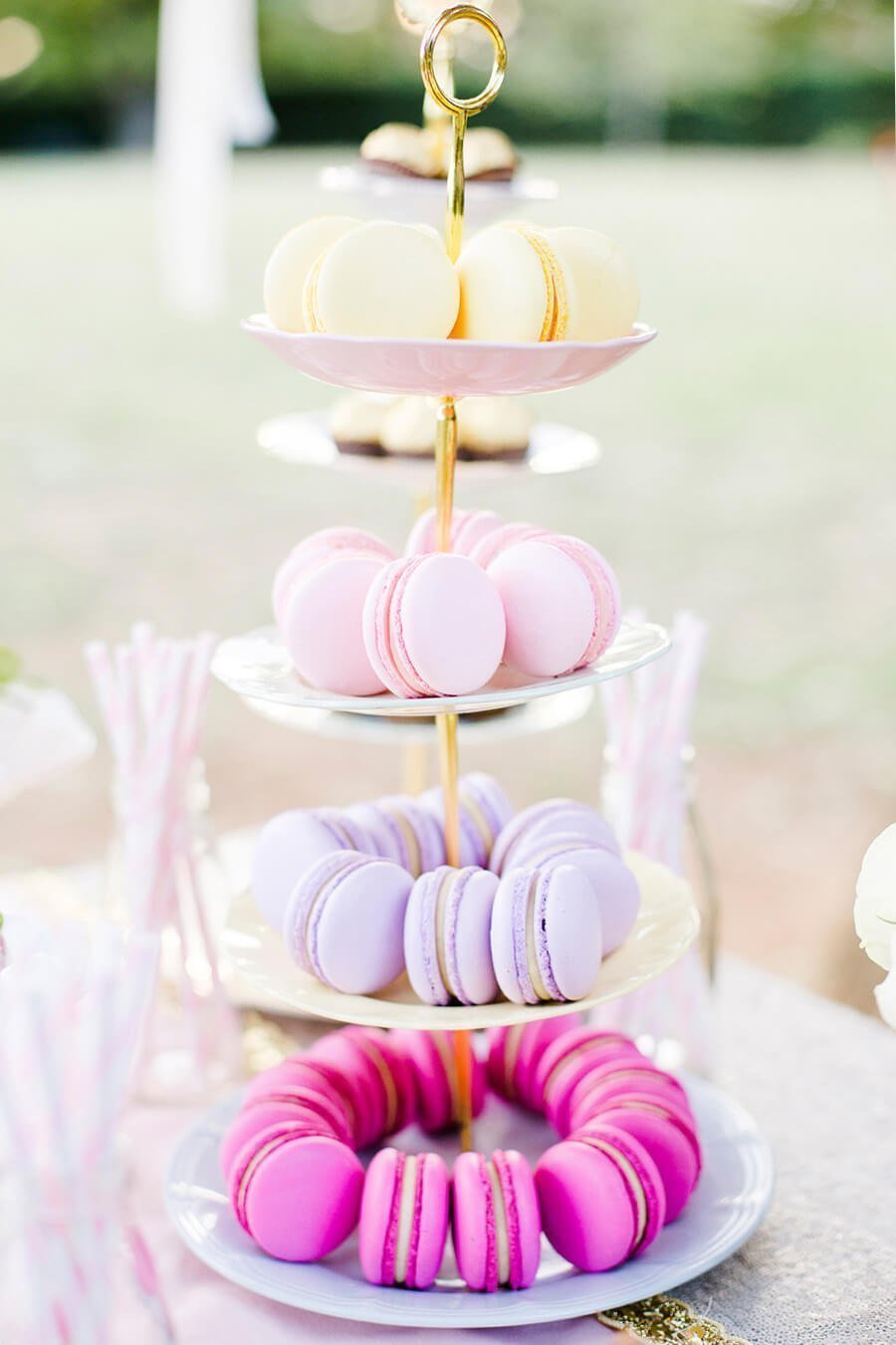 Dainty Tiered Plate with Macaroons Table Decor