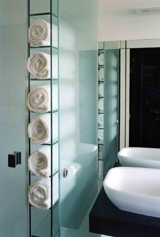 Spa Sophistication Glass Divided Towel Bars