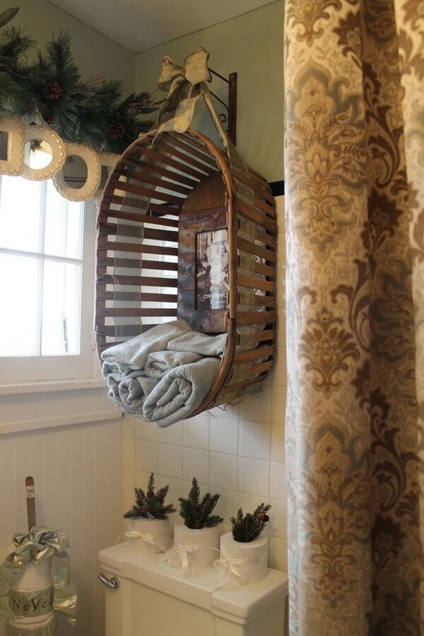 Western Wash Basket Hanging Towel Holder