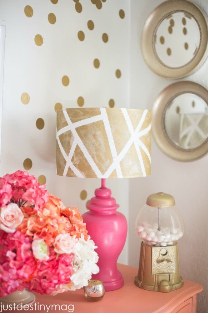 Masking Tape Color Blocks Lampshade