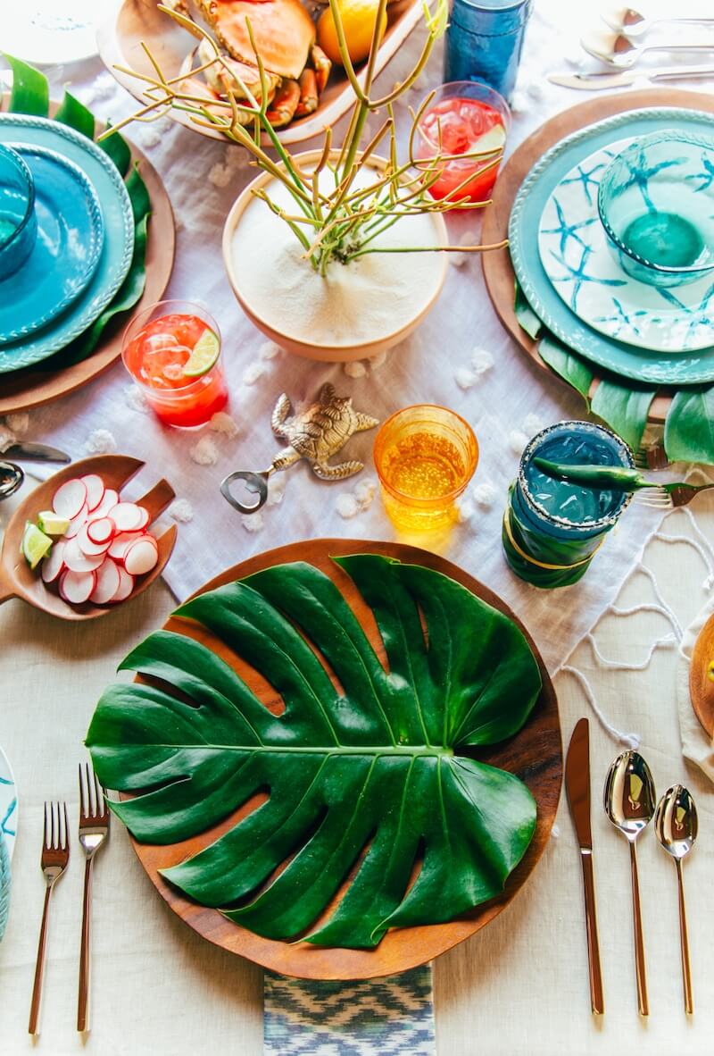 Tropical Island Themed Table Decor