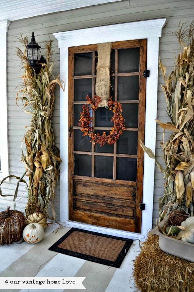 Autumnal Corn Maze Porch Door Decor