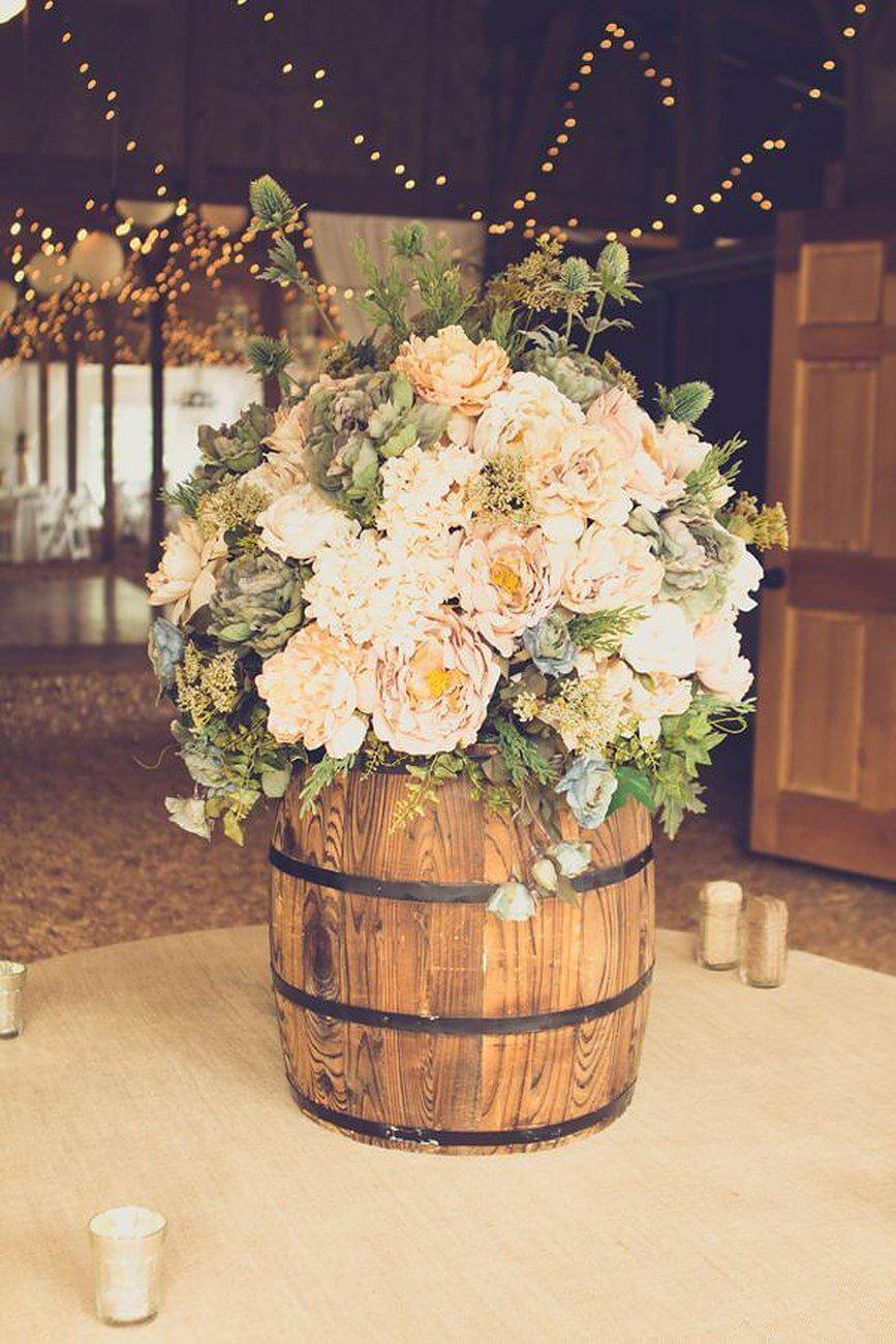 Country Ball Wine Barrel Vase