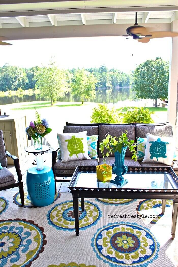 Turquoise and Green Modern Porch Design