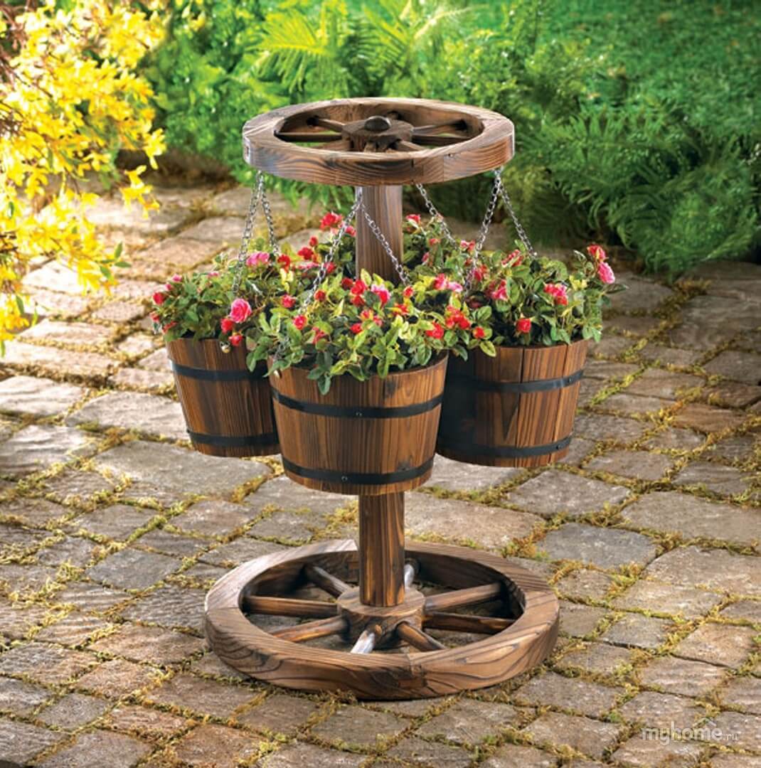 Prairie Wheel Suspended Barrel Garden