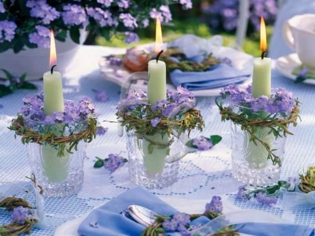 Sweet Mini Flower Wreathed Candle Holders