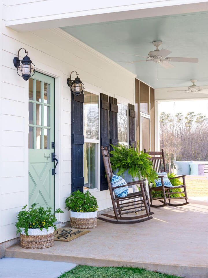 Nashville Basics Wooden Rockers & Entryway Basket Planters