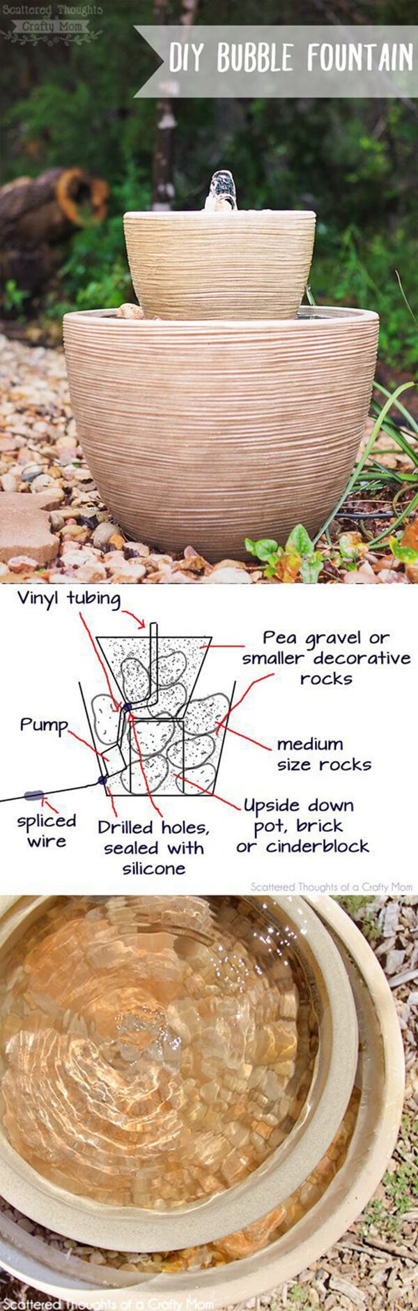 Simple Potted Bubble Fountain