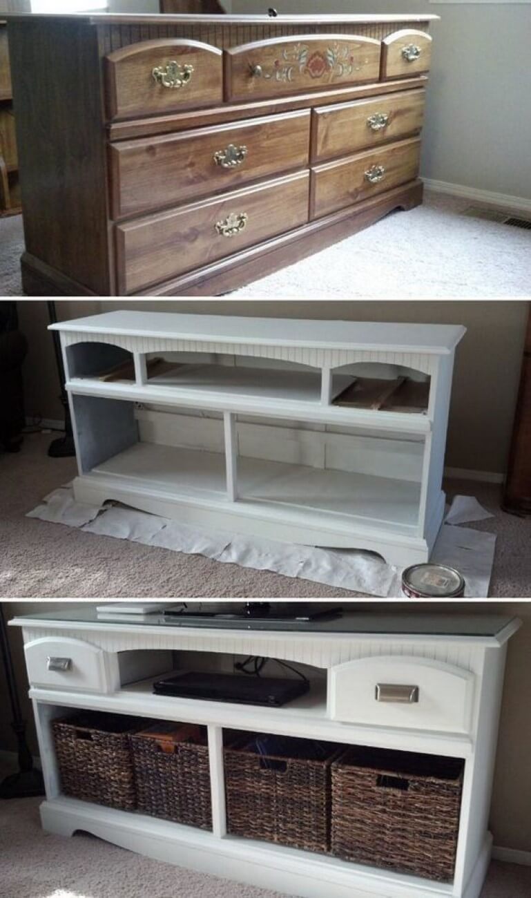 Repainted and Refreshed White Bureau