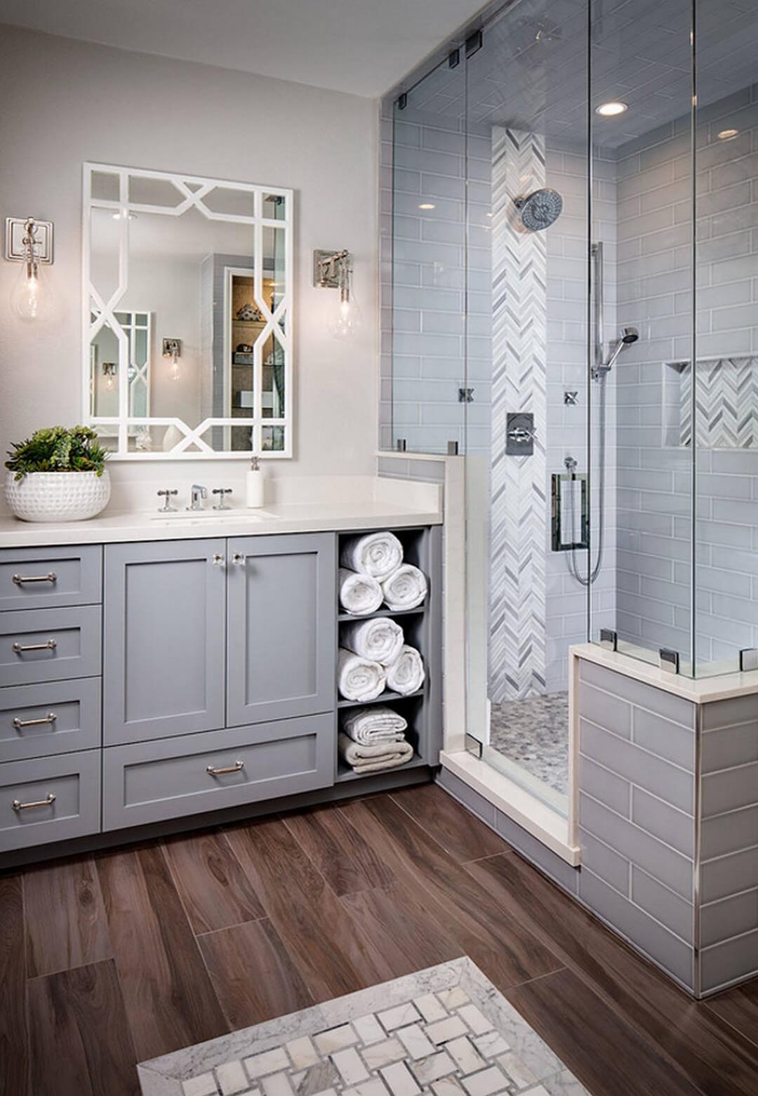 Clean and Bright Gray and White Bathroom