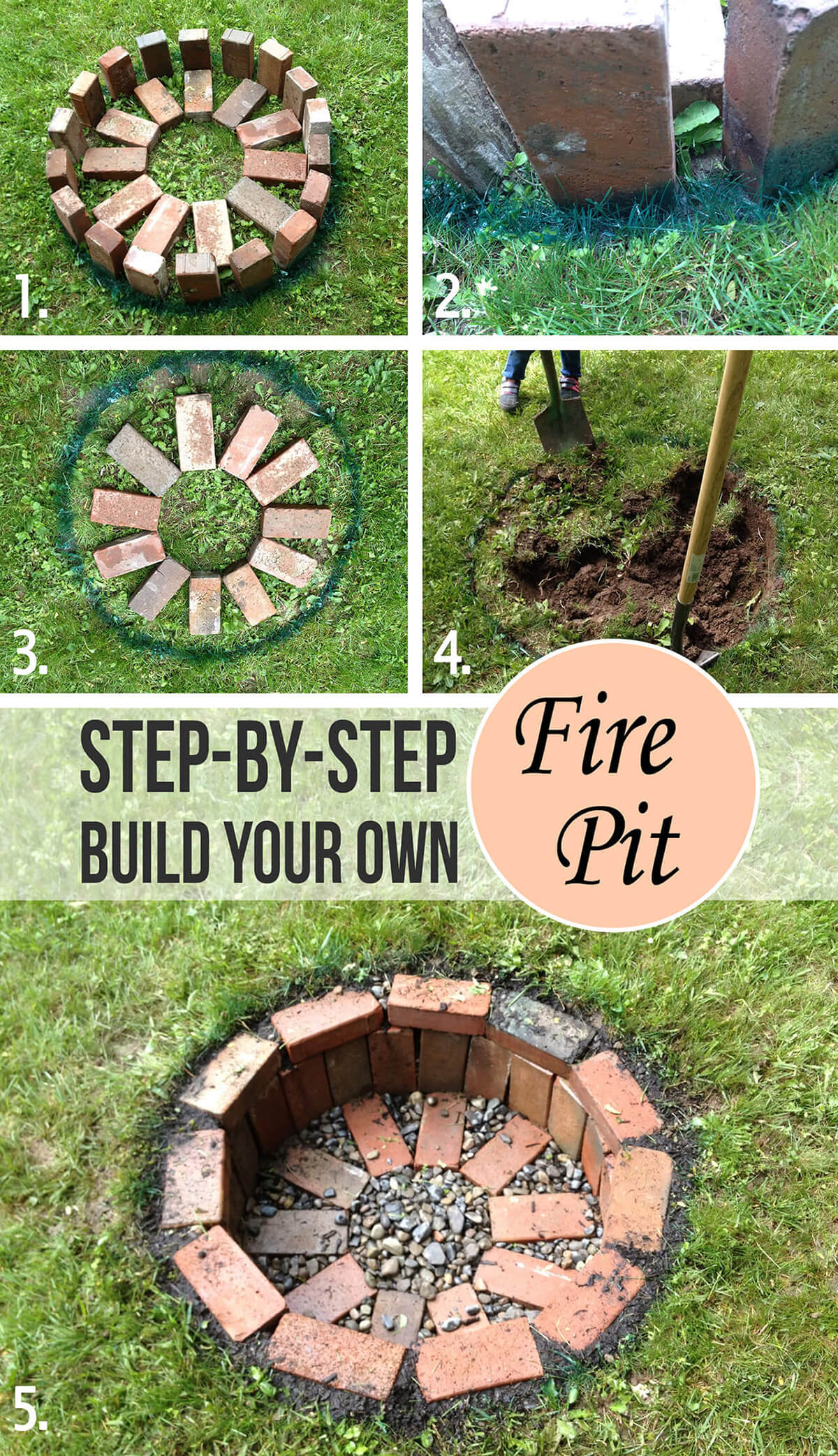 Easy In-Ground DIY Brick Fire Pit