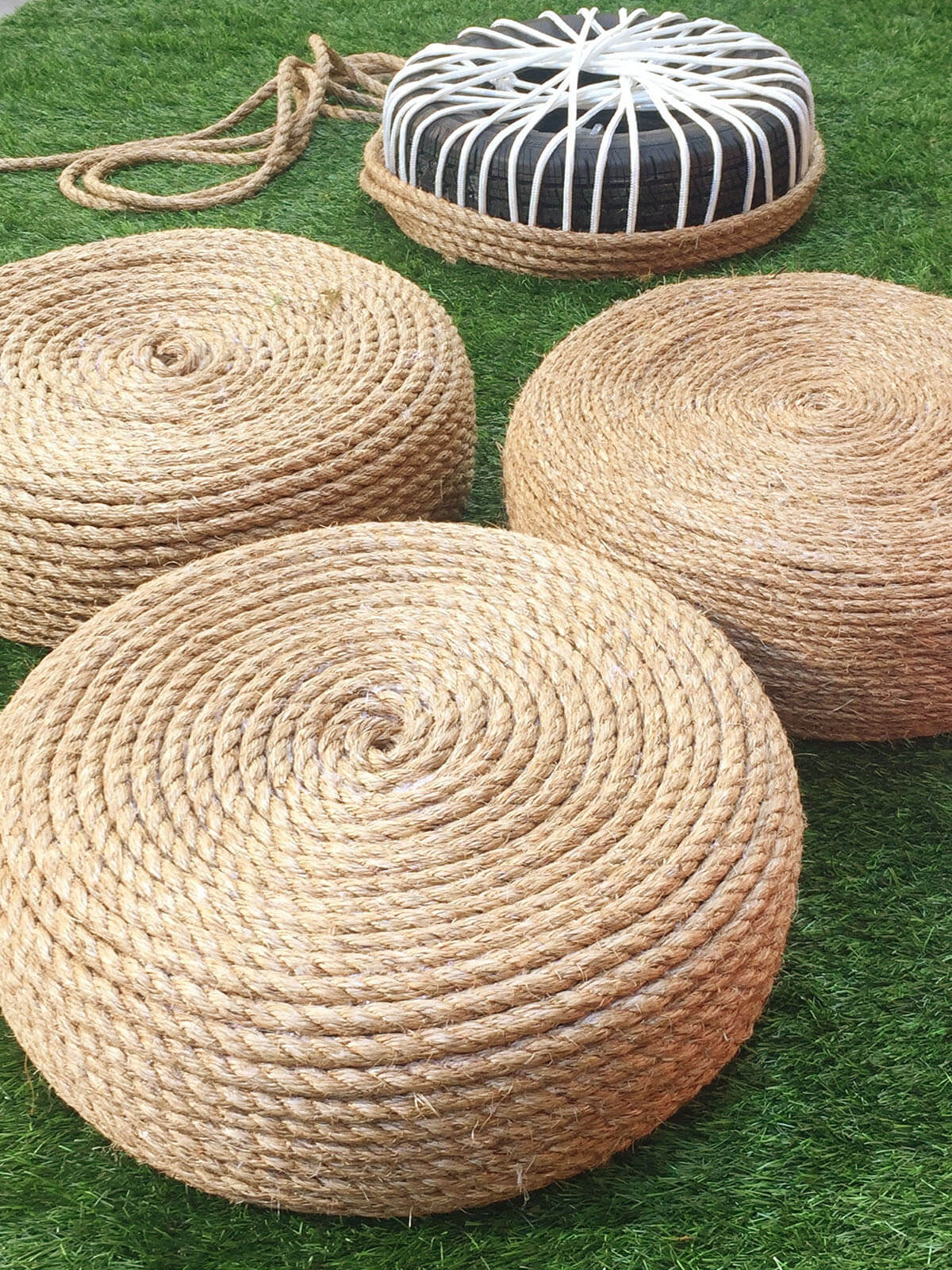 Spiral Rope Tire Seating for the Outdoors