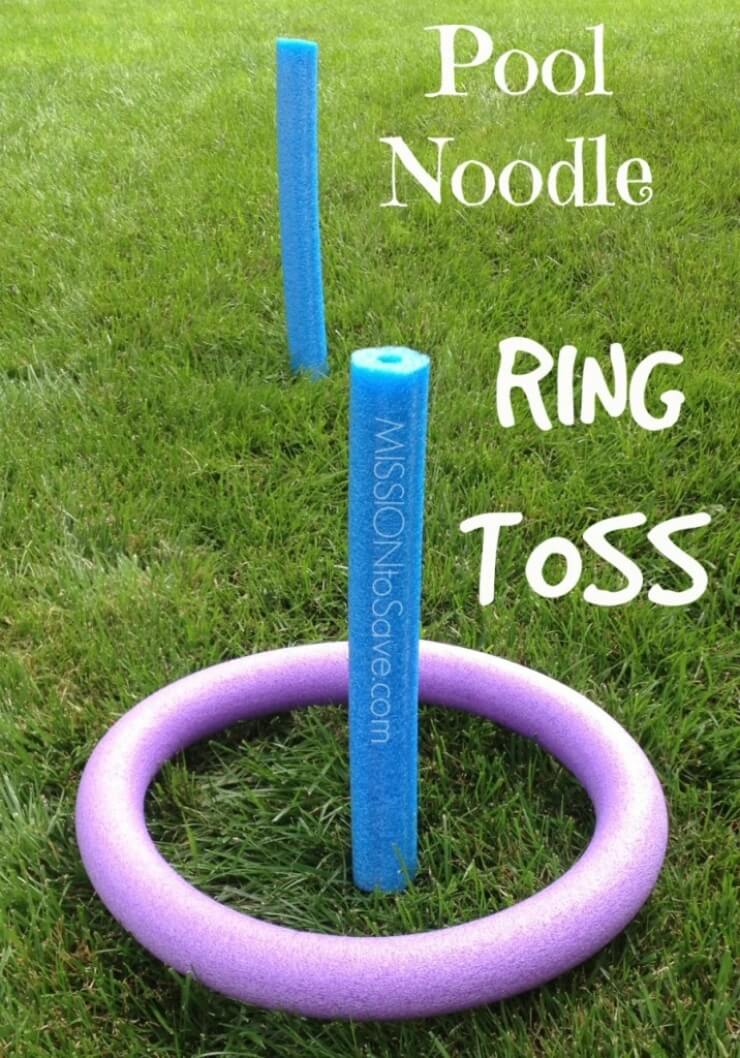 DIY Pool Noodle Ring Toss Set