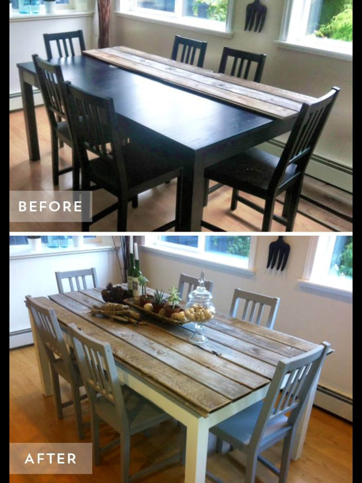 Repaneled Farmhouse Chic Dining Table