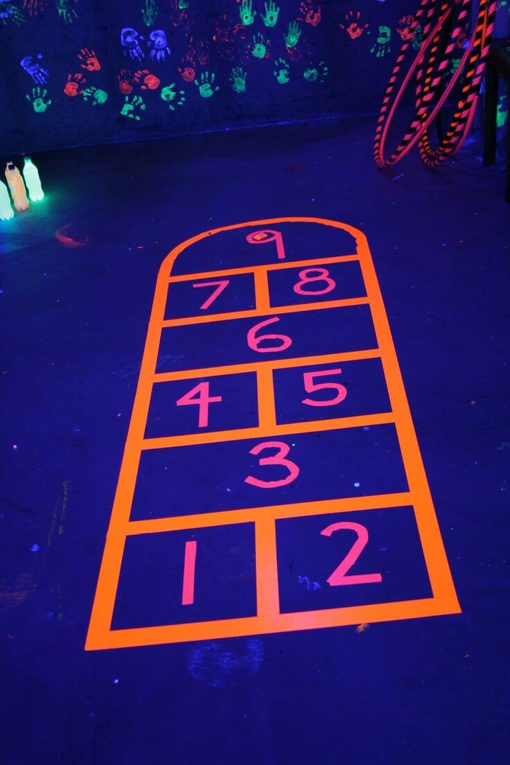 Make a Groovy Glowing Hopscotch Board