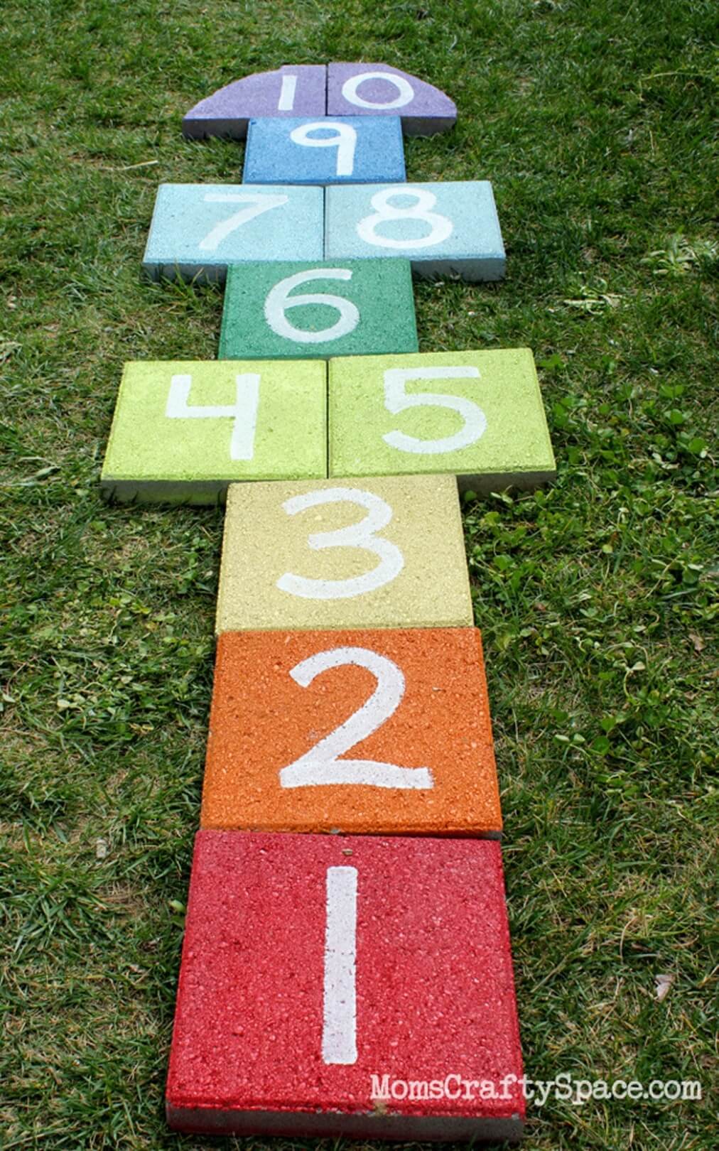 A Rainbow Colored Hop Scotch Mat