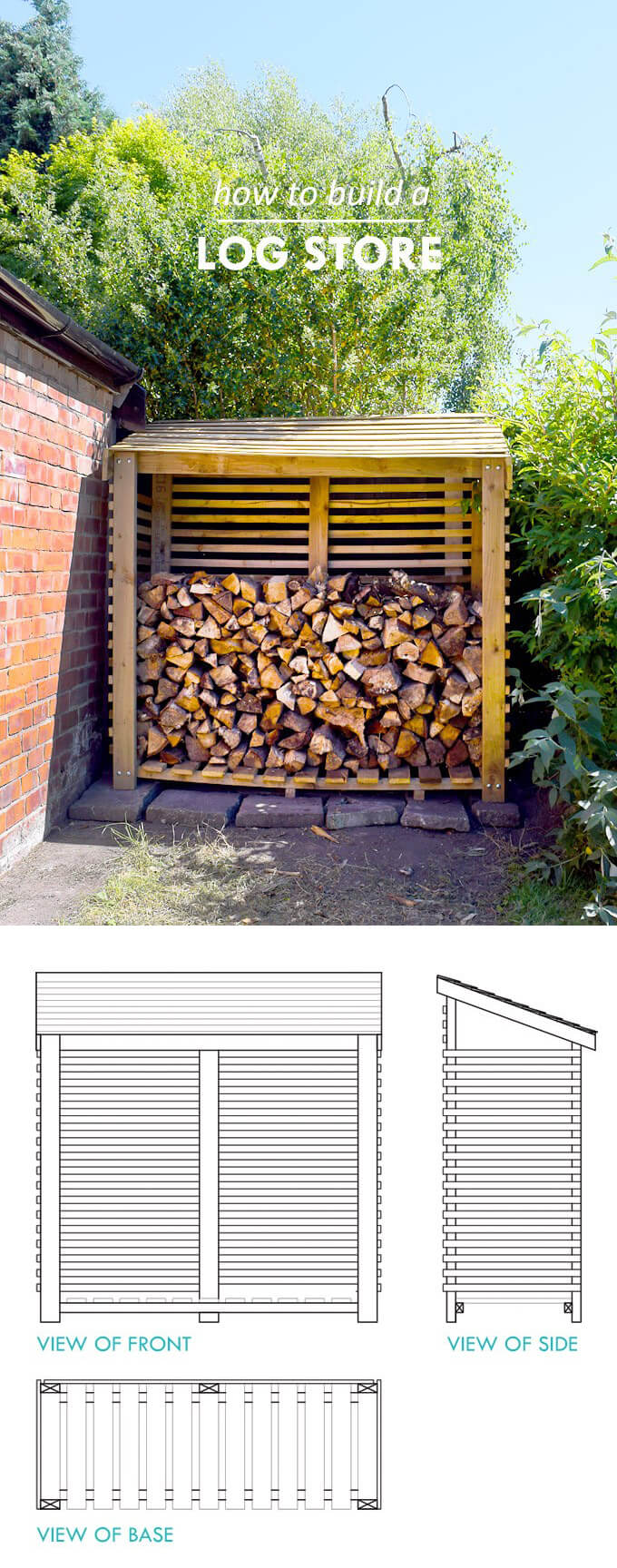 A Wooden DIY Storage Shed for Firewood