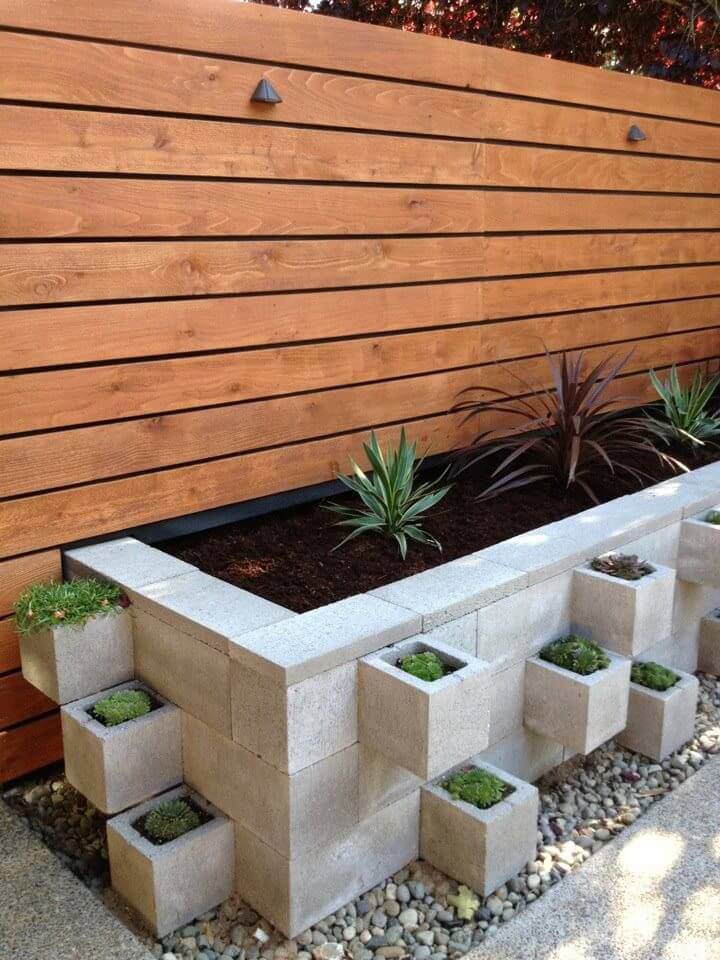 Peaceful and Pristine Cinder Block Garden Bed