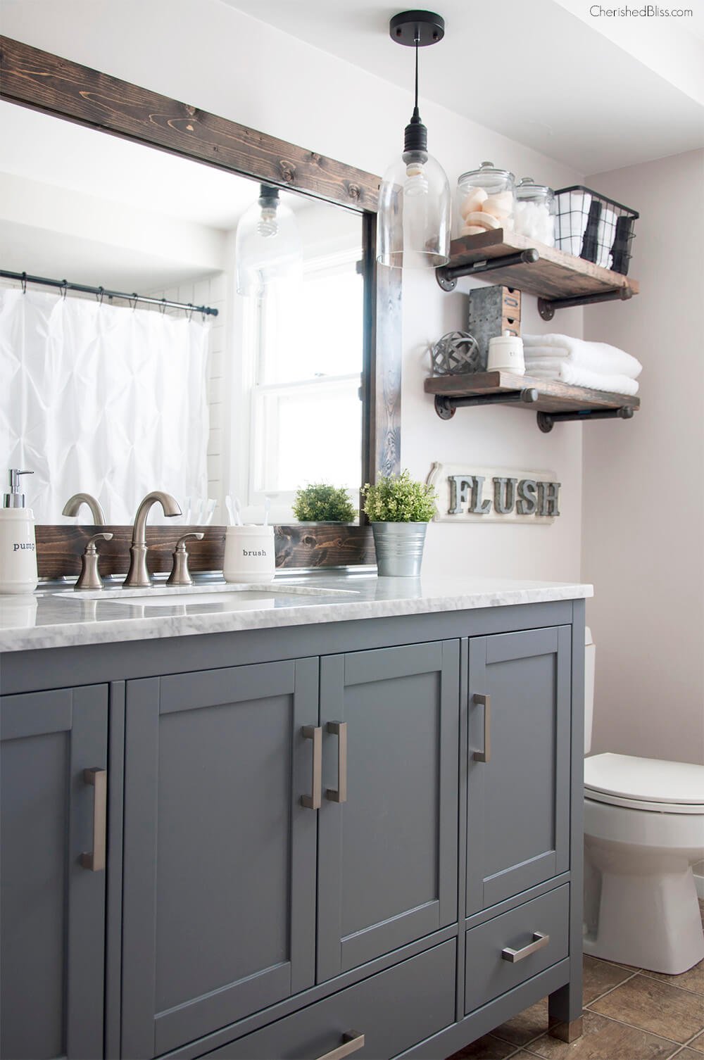 Simple Clean and Rustic Bathroom