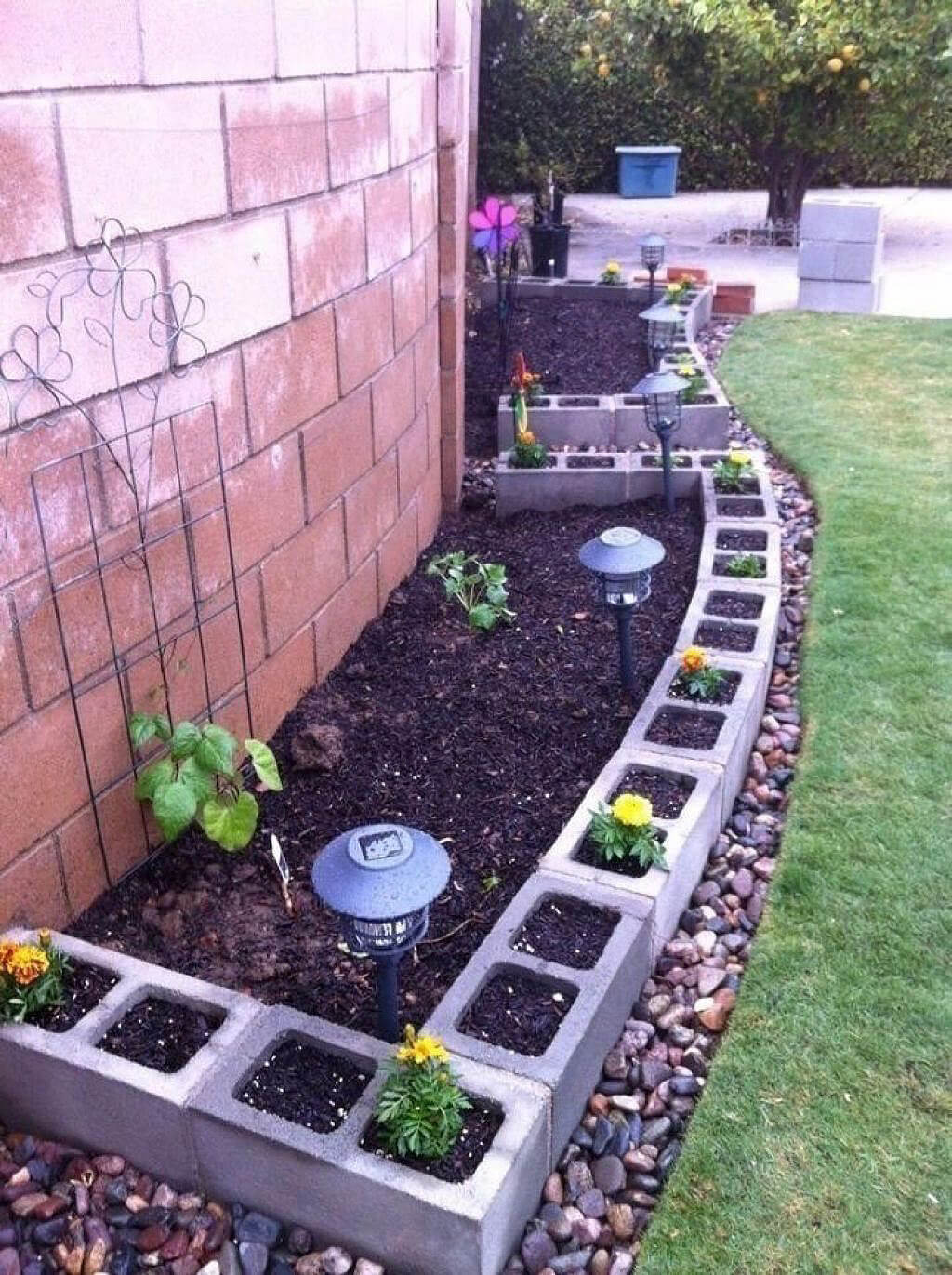 Versatile Cinder Block Planters and Garden Border