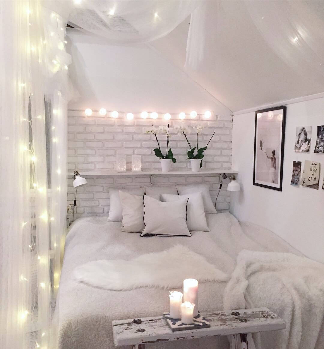 Illuminated Canopy Overlooking the Soft Bed