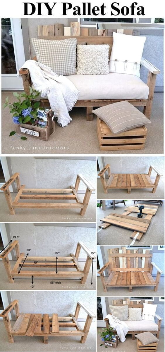 Crate and Pallet DIY Pallet Sofa