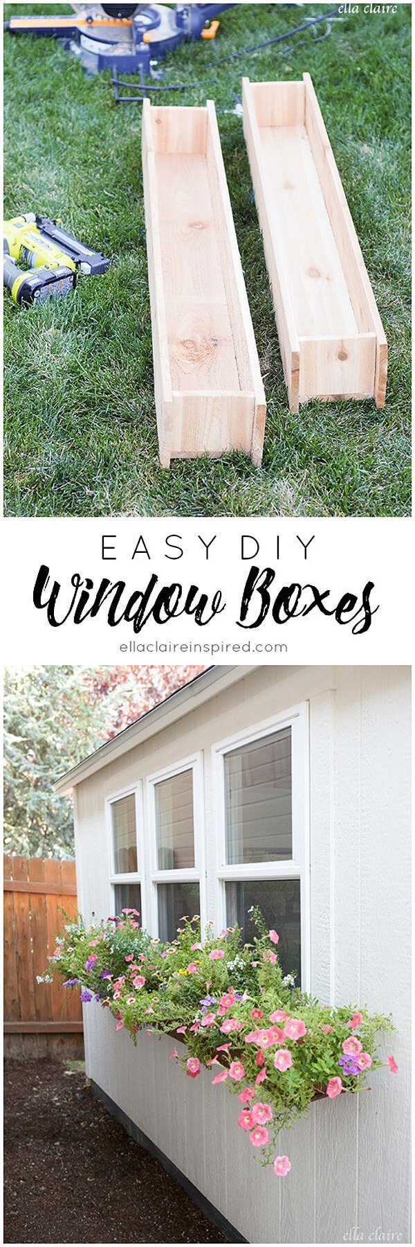 Easy DIY Wooden Window Boxes