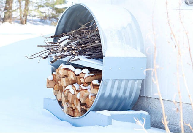 Round Storage Rack for Firewood and Kindling