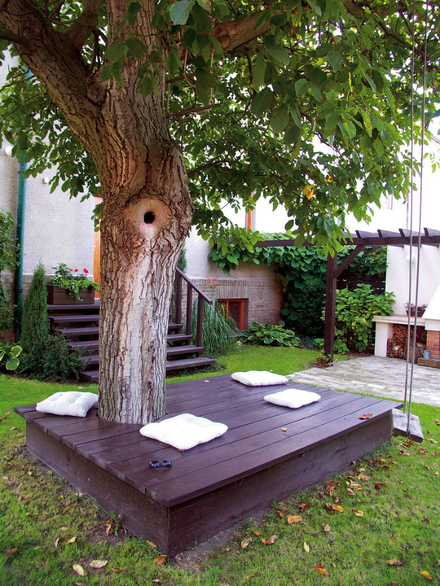 Bohemian Tree Platform Seating Area