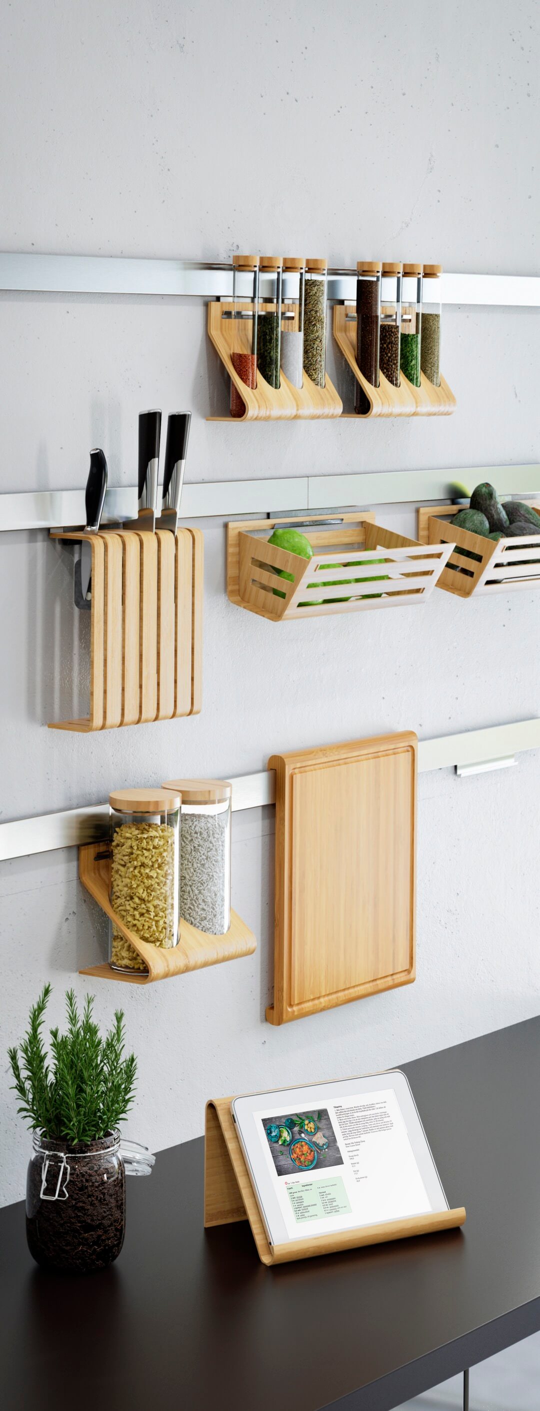 Wall Ledges for Wooden Kitchen Accessories