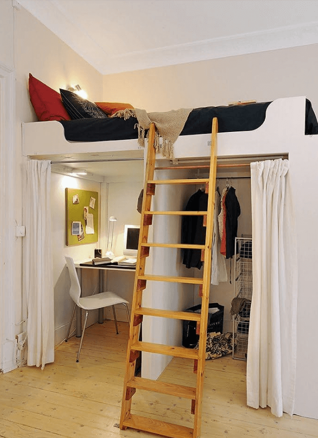 Study Area and Closet Below a Loft