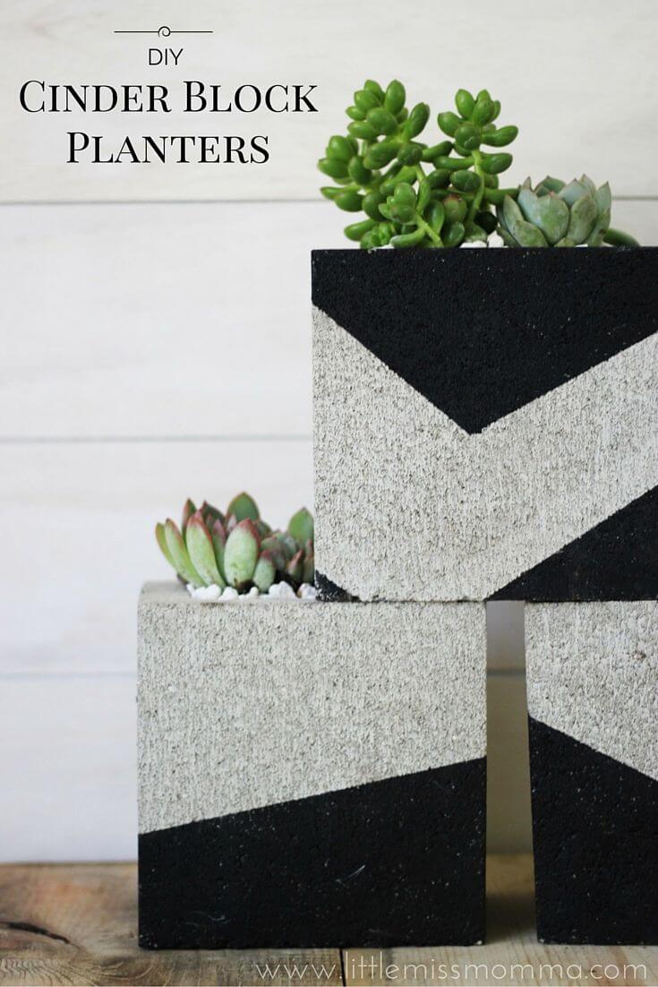 Modern Look Cinder Block Planter