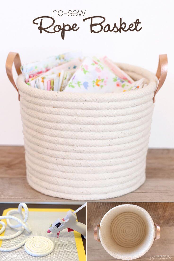 A Basket Crafted by Spiraling Rope Together