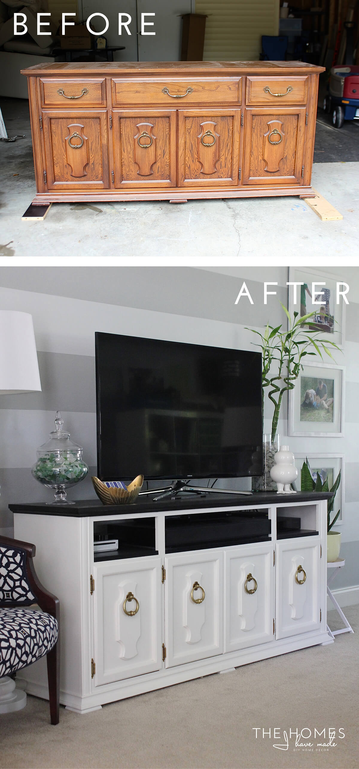 Elegantly Transformed Entertainment Center