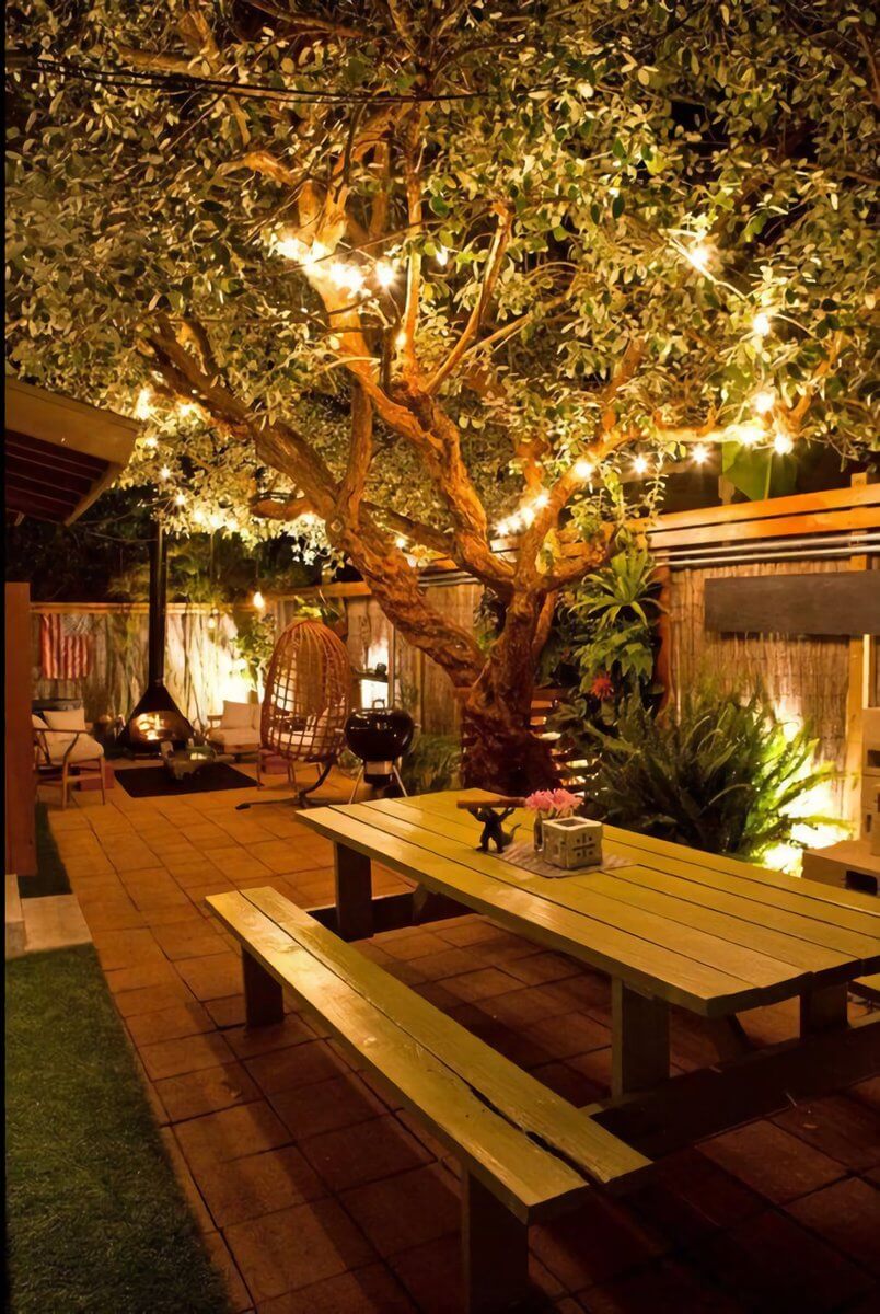 Highlight your Garden’s Assets with Strung Lighting and Sconces