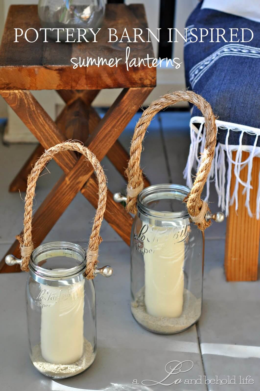 Mason Jar Candles with Rope Handles